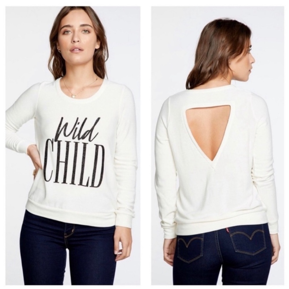 NWT Chaser “Wild Child” Cutout Back Pullover